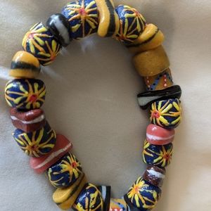 Boho ceramic beaded bracelet